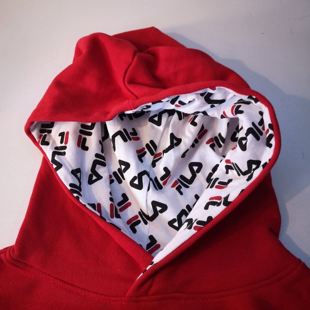 Fila Ladies Fleece Lined Red & White Hoodie - Picture 4 of 10